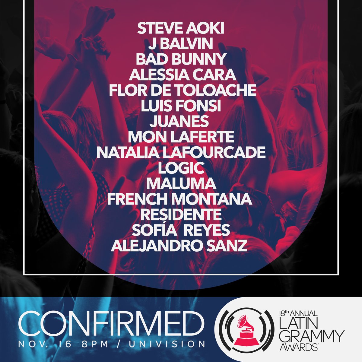 Confirmed Artists Set to Perform at the 18th Annual Latin Grammy Awards® -  TelevisaUnivision