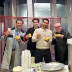 1. De izquierda a derecha: los actores Alejandro Ávila, Jaime Maqueo, David Zepeda y el productor Ignacio Sada en la tamaliza por el Día de la Candelaria.